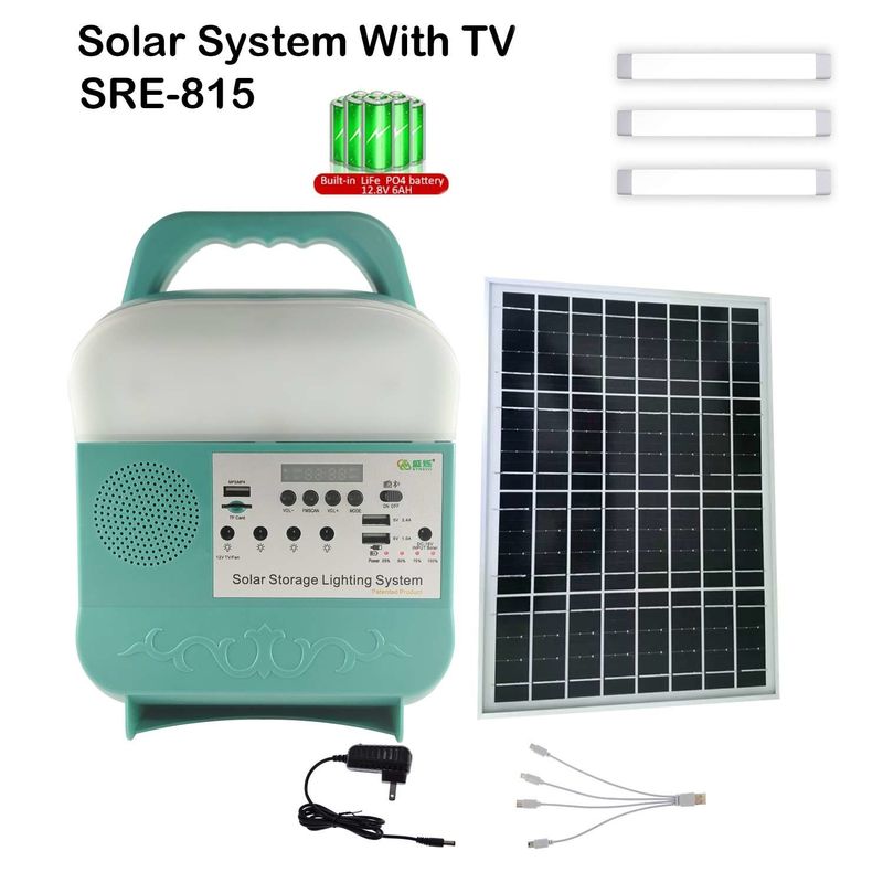 SRE-815 مصابيح الطوارئ الشمسية مع 10 ساعات من الوقت العامل لوحة شمسية للكهرباء المنزلية