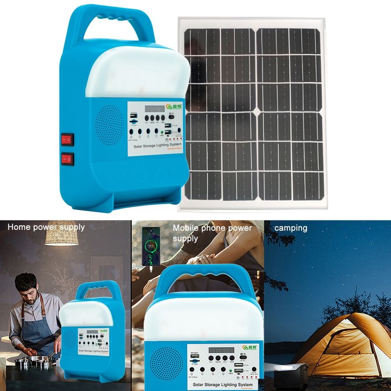 الصفحة الرئيسية الطاقة الشمسية المحمولة النظام الشمسي محولات الضوء Dc / Ac Way Mobile Charging Kits