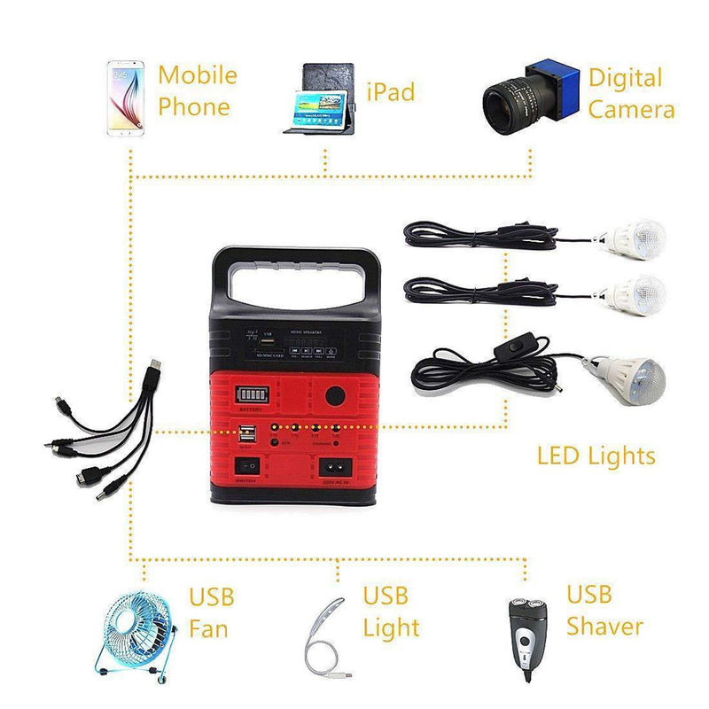 8000mAh مولد الطاقة الشمسية المحمول مجموعة الأزرق أضواء الطوارئ الشمسية مع 10w 6v لوحة شمسية