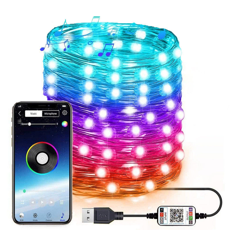 IP65 USB 6lm الشمسية أضواء الديكور سلسلة أضواء حديقة تعمل بالطاقة الشمسية