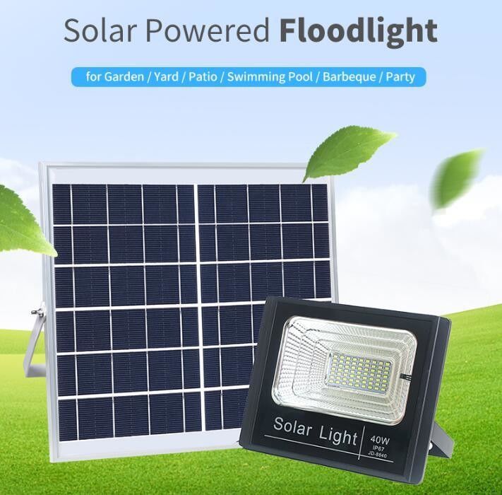 100W Jd-8840 ضوء الفيضانات الشمسية حديقة كول الأبيض 8 قطعة LED توفير الطاقة الشمسية