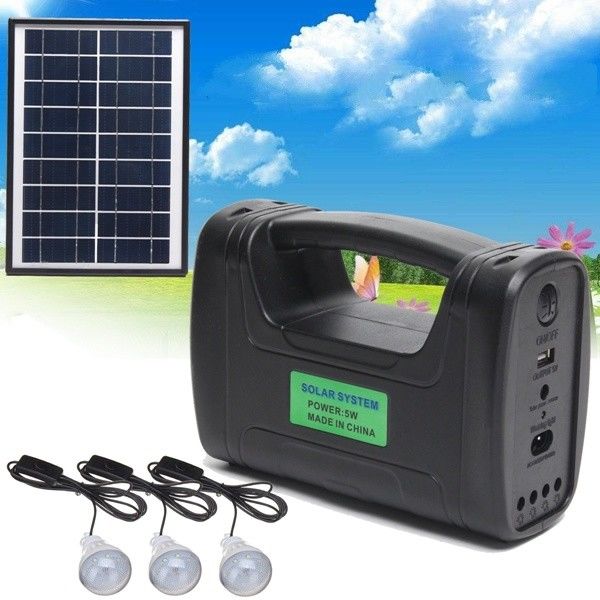 12 قطعة SMD LED 3W 4W 5W مجموعة إضاءة داخلية تعمل بالطاقة الشمسية مع بطارية حمض الرصاص 4Ah