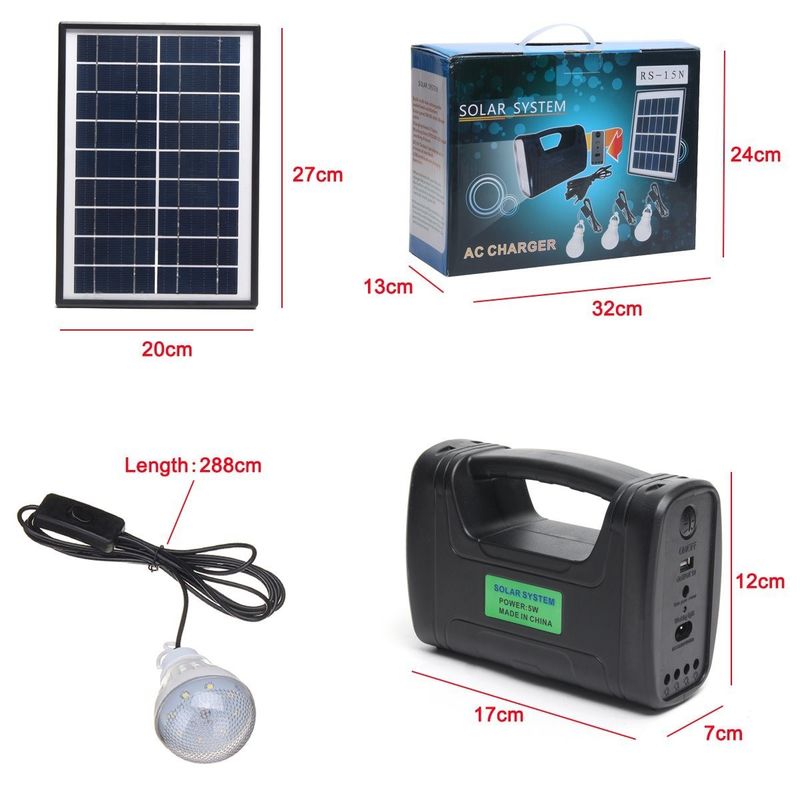 12 قطعة SMD LED 3W 4W 5W مجموعة إضاءة داخلية تعمل بالطاقة الشمسية مع بطارية حمض الرصاص 4Ah