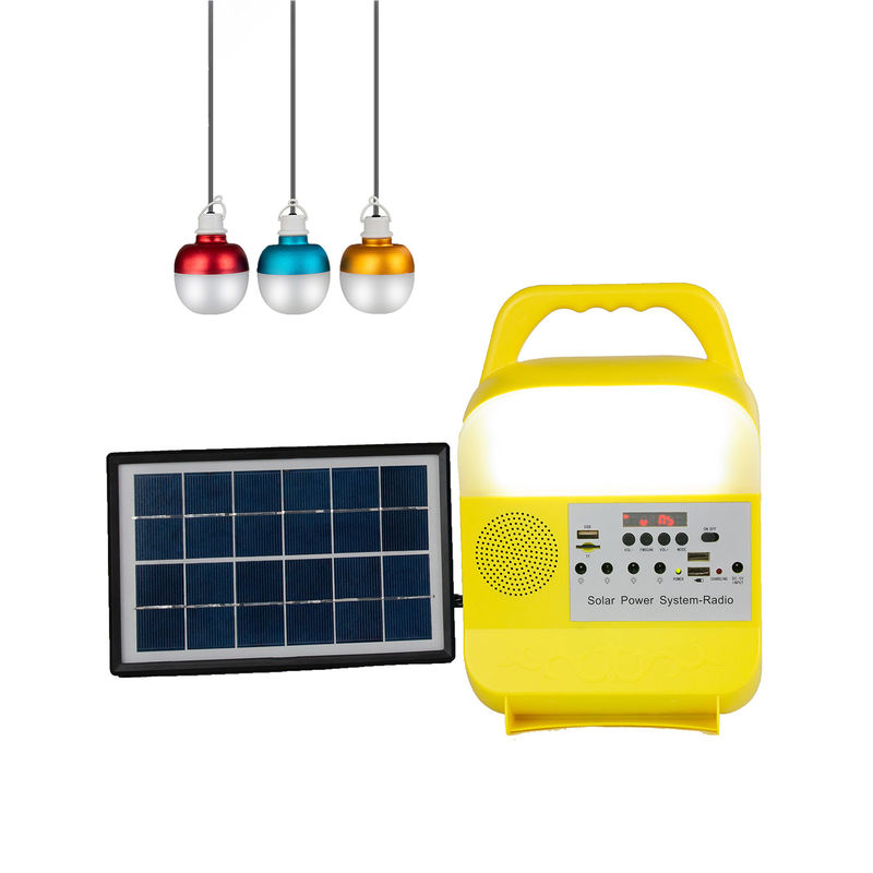 12W نظام الألواح الشمسية 4 لمبات LED مجموعات نظام إضاءة الطاقة الشمسية المحمولة