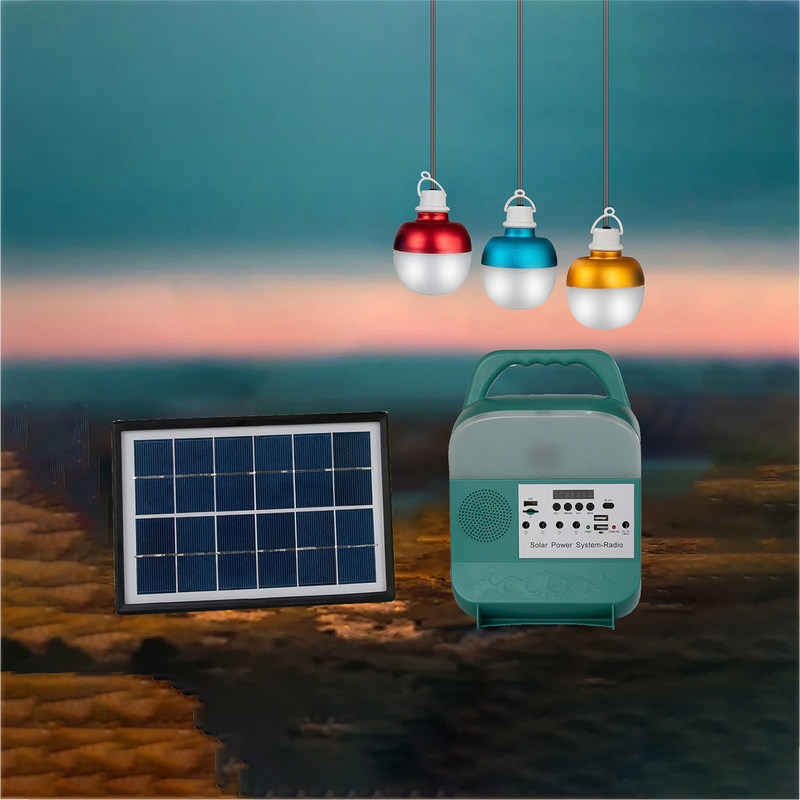 50000H 3 أضواء ميني DC نظام الطاقة الشمسية 3W 6V نظام إضاءة الألواح الشمسية