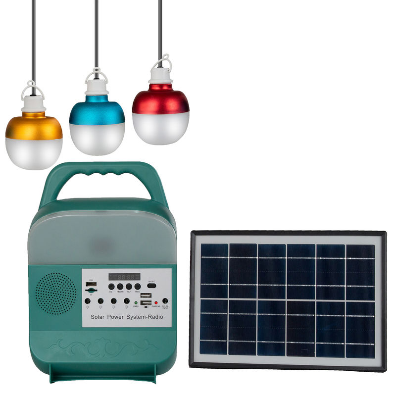 12W نظام الألواح الشمسية 4 لمبات LED مجموعات نظام إضاءة الطاقة الشمسية المحمولة