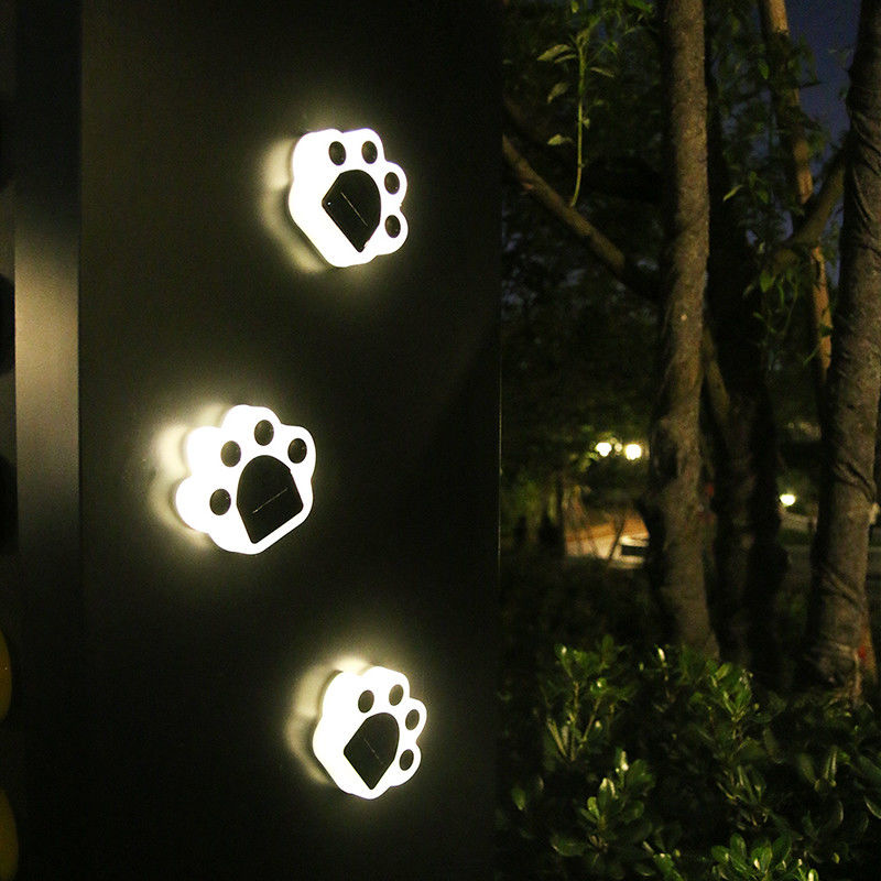 5000K 70lm أضواء زخرفية للطاقة الشمسية التوصيل في Cat Paw Print مصباح الحديقة الشمسية