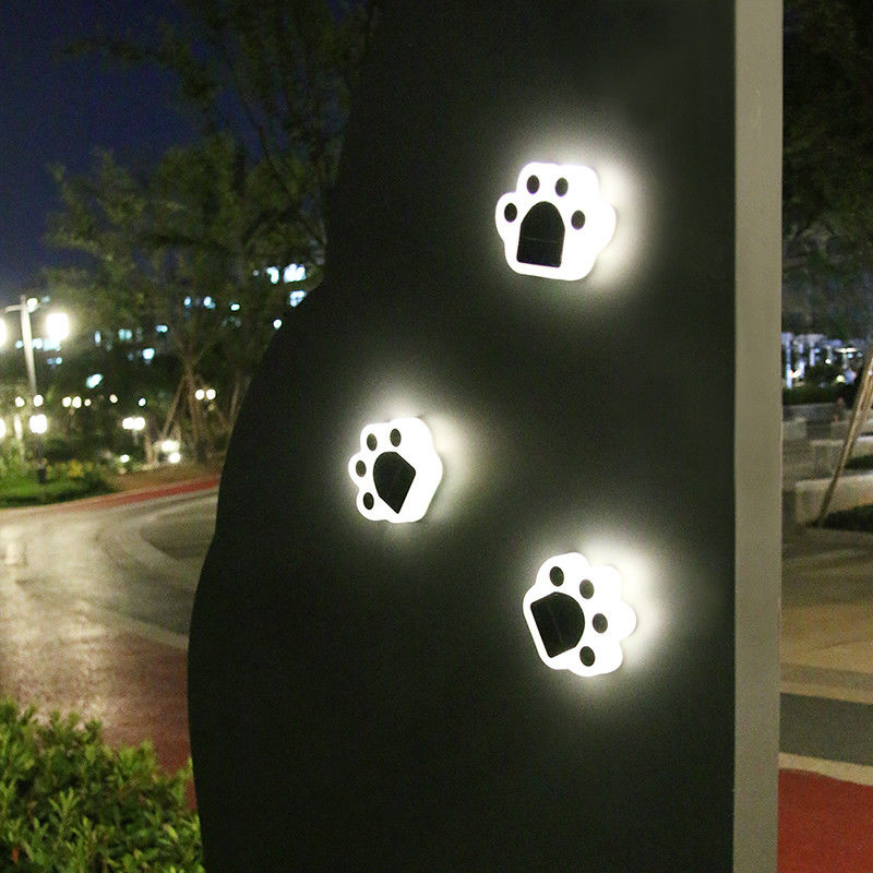 5000K 70lm أضواء زخرفية للطاقة الشمسية التوصيل في Cat Paw Print مصباح الحديقة الشمسية