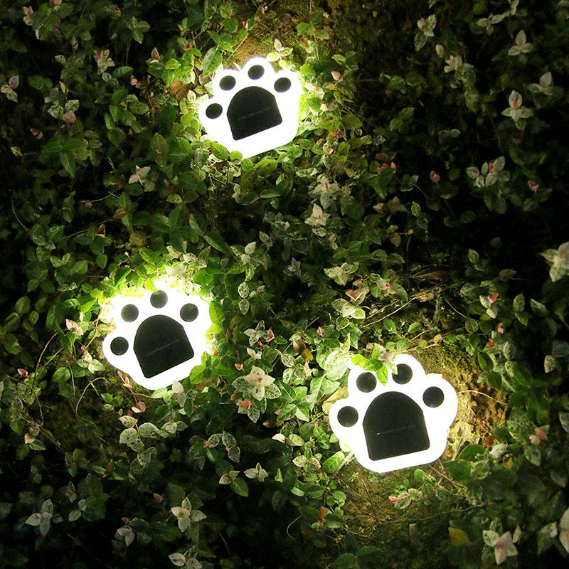 5000K 70lm أضواء زخرفية للطاقة الشمسية التوصيل في Cat Paw Print مصباح الحديقة الشمسية