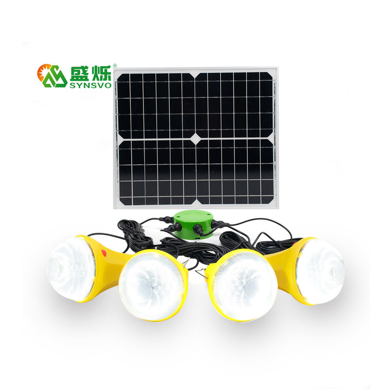 4 طرق 25W 6V المحمولة نظام الطاقة الشمسية المنزلية أضواء LED بالطاقة الشمسية مع الألواح الشمسية