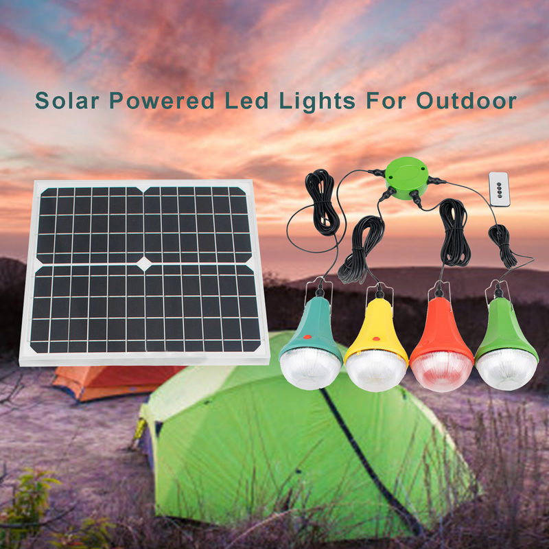 4 طرق 25W 6V المحمولة نظام الطاقة الشمسية المنزلية أضواء LED بالطاقة الشمسية مع الألواح الشمسية