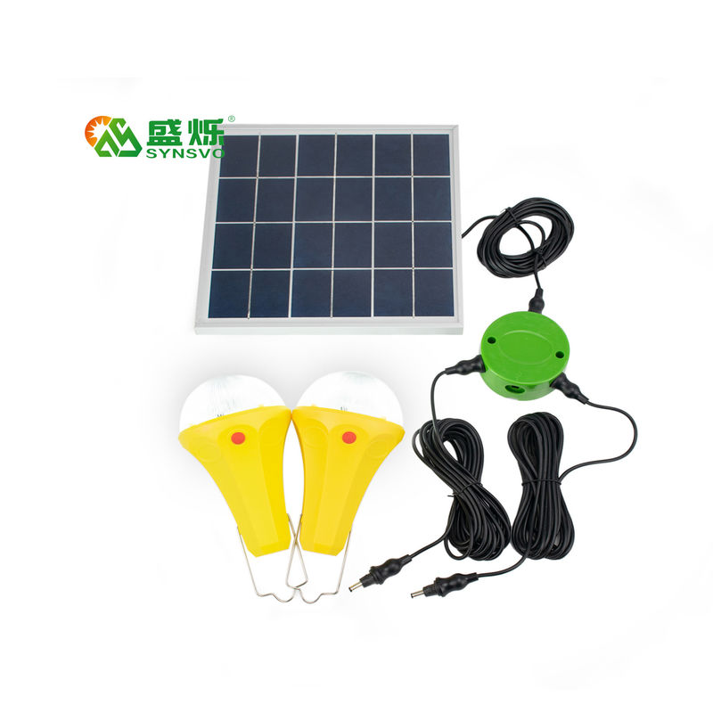 CE ROHS 10W 5V 2pcs * 3W لمبة ضوء الشمسية أطقم مع لوحة شمسية أحادية
