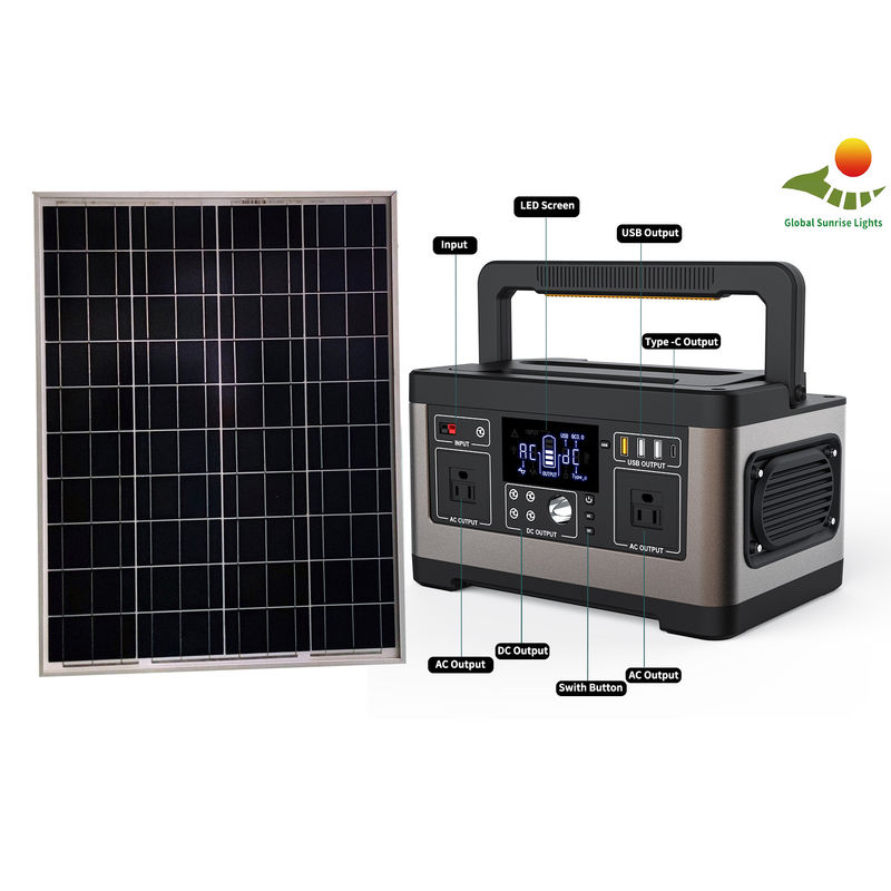 120W LiFePO4 مولدات الطاقة الشمسية المحمولة 1000 دورة حياة نظام إضاءة المنزل بالطاقة الشمسية