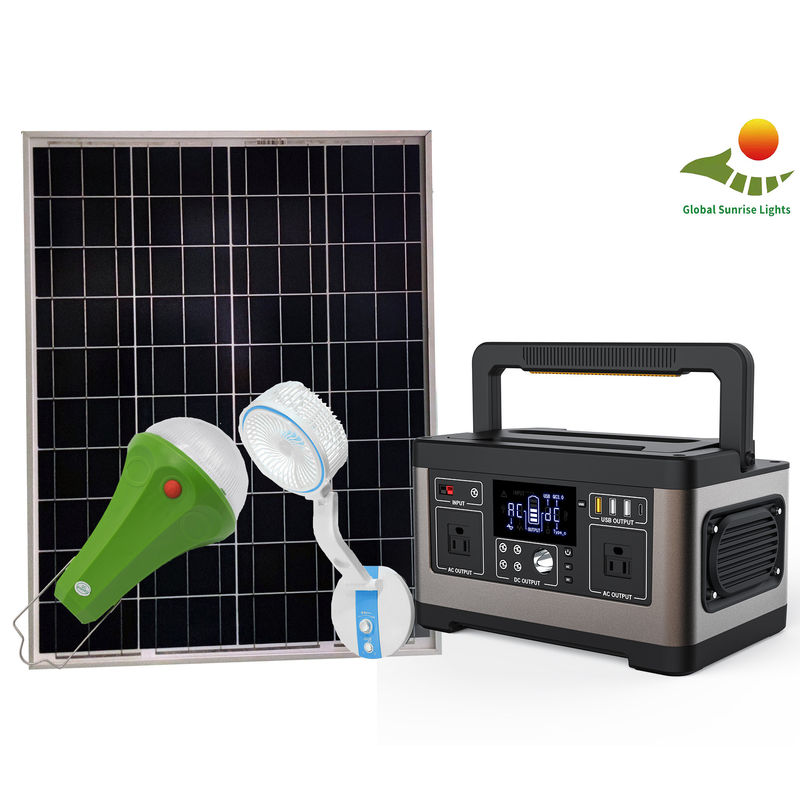 120W LiFePO4 مولدات الطاقة الشمسية المحمولة 1000 دورة حياة نظام إضاءة المنزل بالطاقة الشمسية