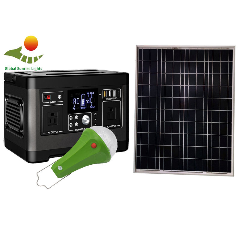 120W LiFePO4 مولدات الطاقة الشمسية المحمولة 1000 دورة حياة نظام إضاءة المنزل بالطاقة الشمسية