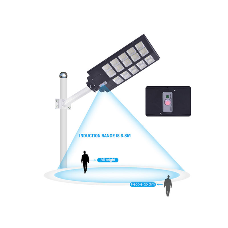 مستشعر الحركة إنارة الشوارع ABS مقاوم للماء IP65 100 واط 300 واط ضوء الشارع الشمسي المتكامل في الهواء الطلق