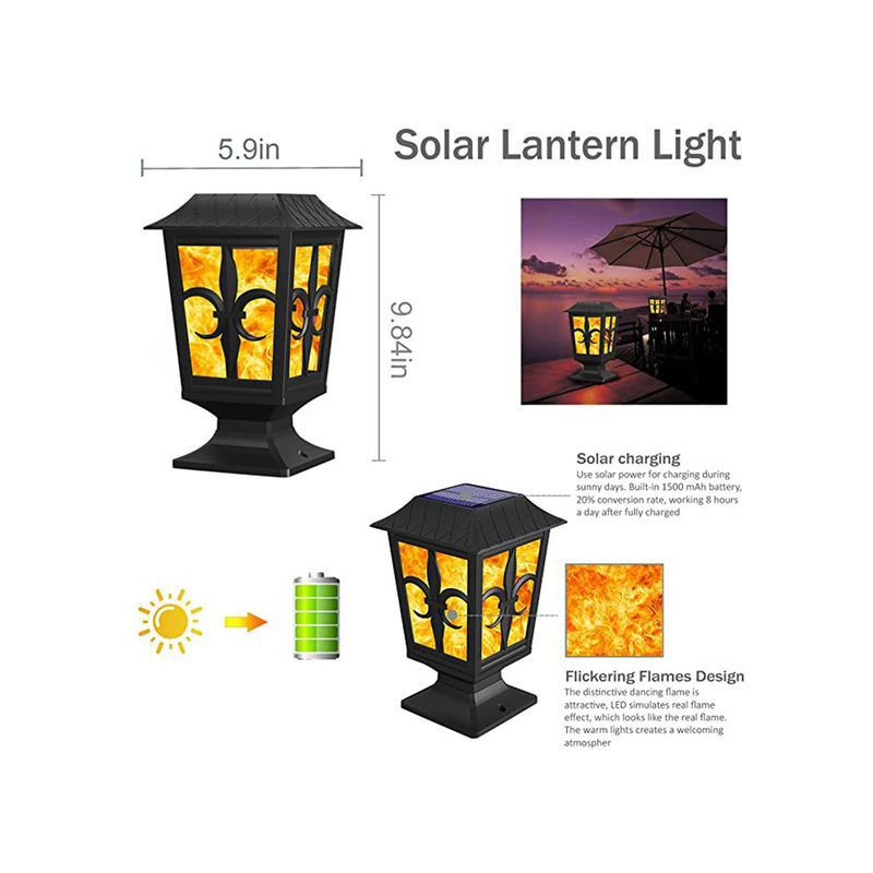IP 65 في الهواء الطلق للطاقة الشمسية أضواء الجدار 3.2V لهب النار للماء حديقة LED مصباح الجدار