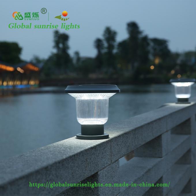 Aluminum Die Cast PC Shade Outdoor Water Proof Fence Solar LED Garden Gate Pillar Light