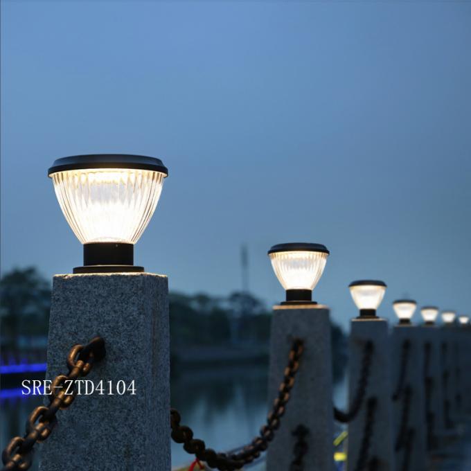 Aluminum Die Cast PC Shade Outdoor Water Proof Fence Solar LED Garden Gate Pillar Light
