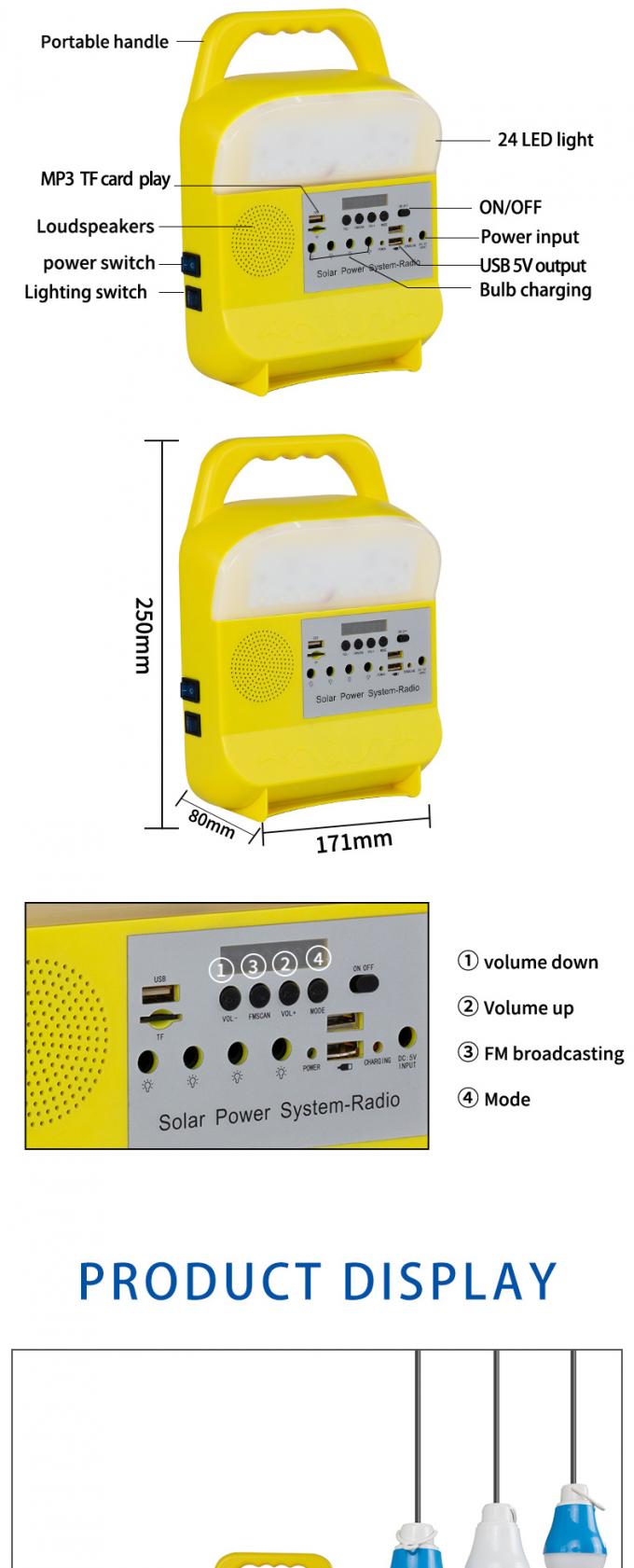 Small Solar Power Generation System Lighting Household Foreign Trade Portable Bluetooth Speaker with Radio